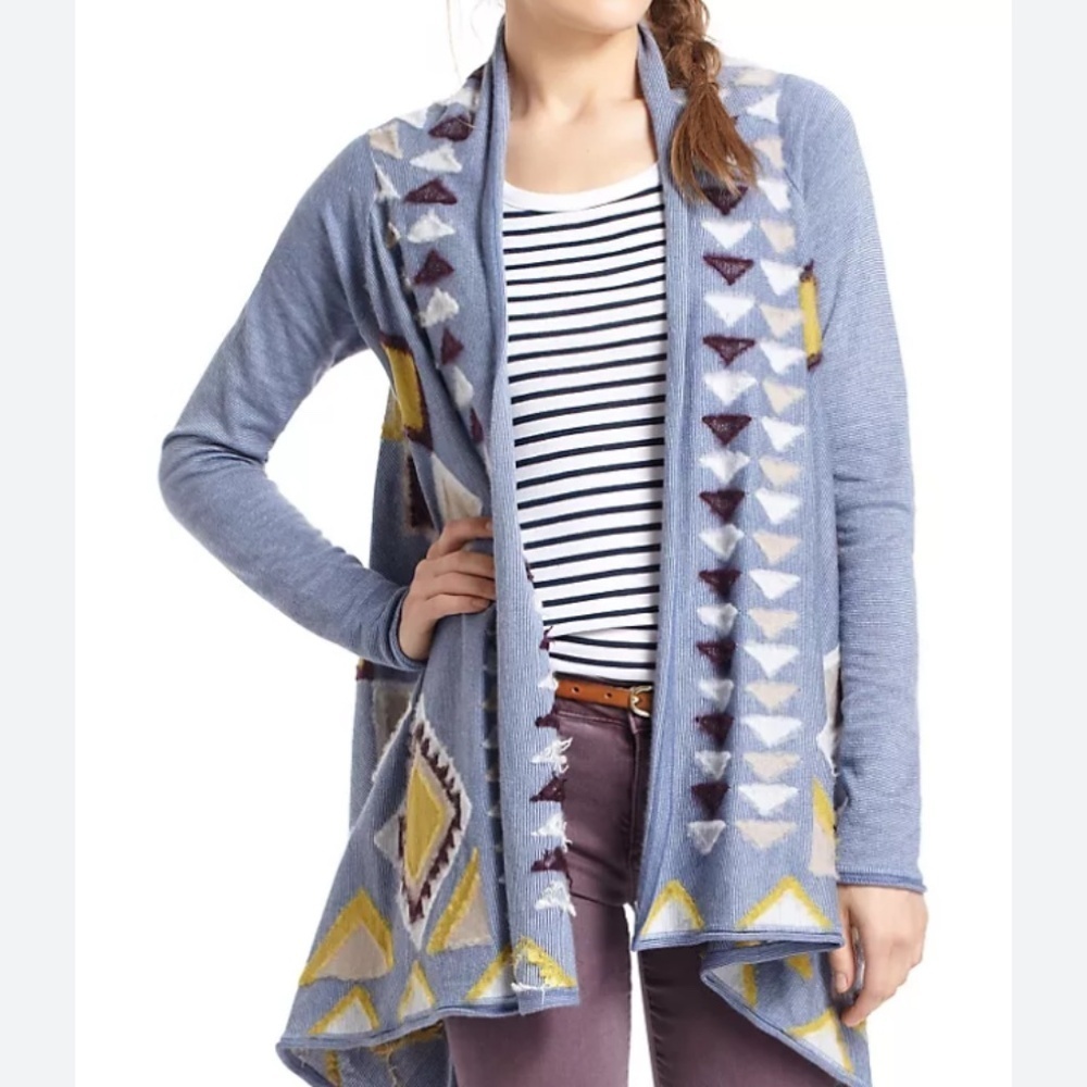 Anthropologie FietsVoor2 Southwest Sweater Wool Cotton Boho Aztec Size Small